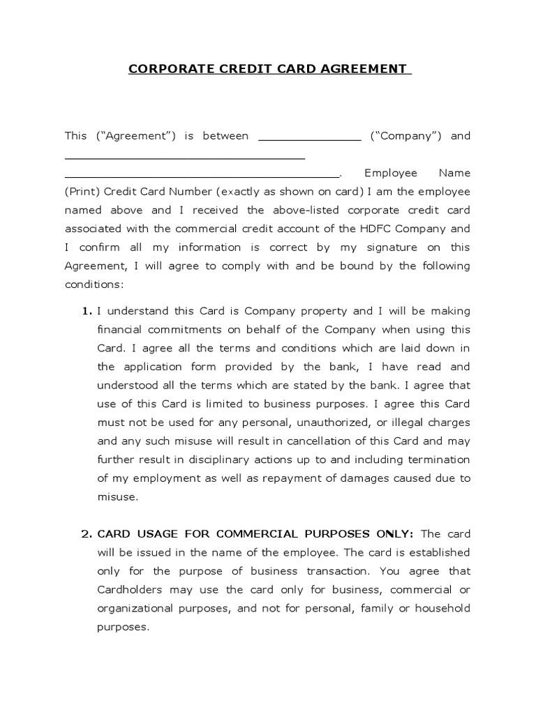 credit card agreement fine print