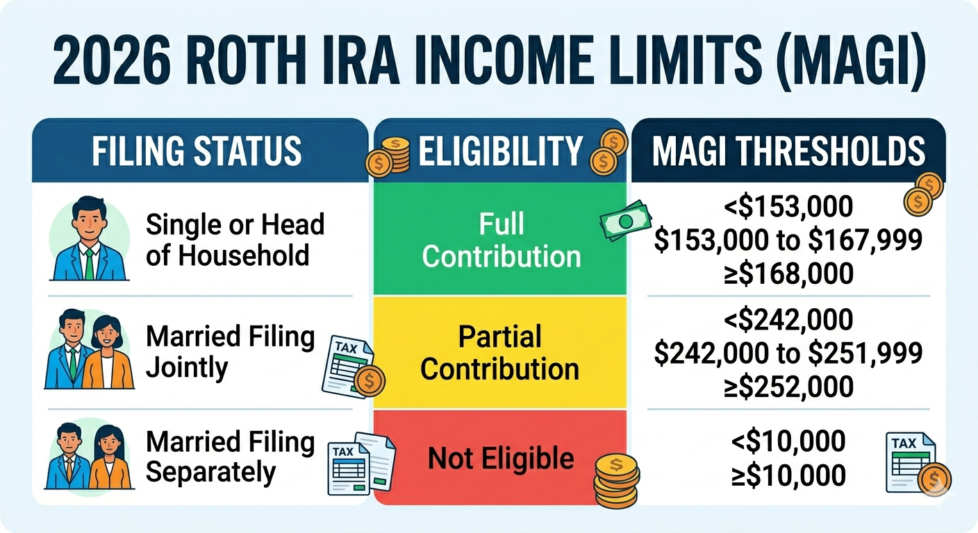 Roth IRA income limits 2026