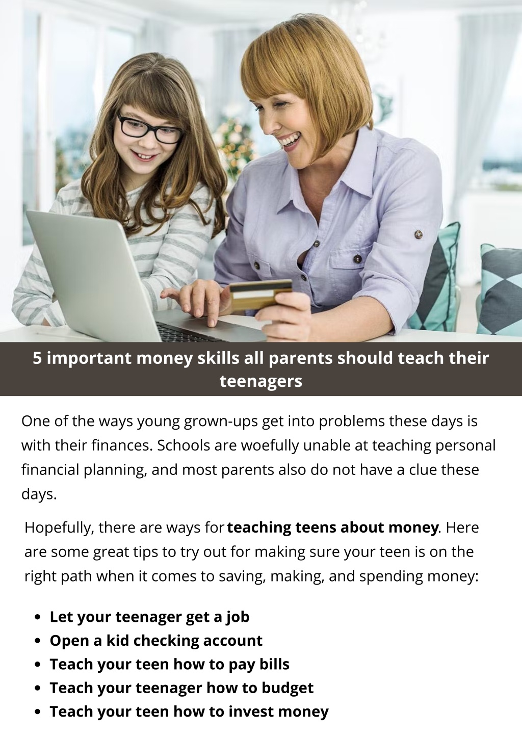 save money as a teenager