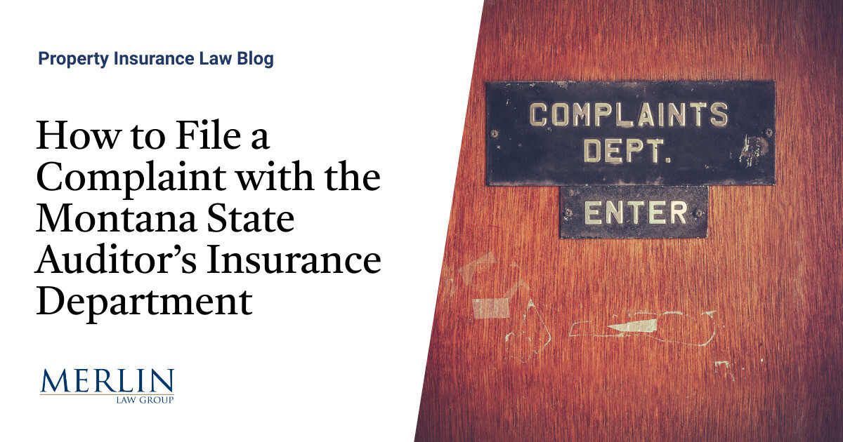 state insurance department complaint